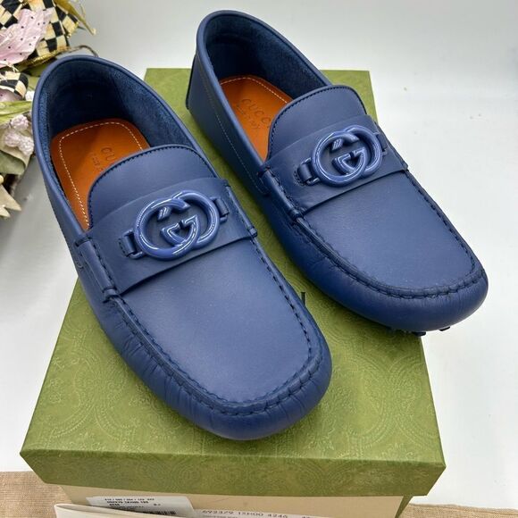 Men’s Gucci interlocking G driver loafers size 9.5 made in Italy - Picture 2 of 9